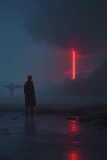 Cinematic Neon Noir style AI image example 2