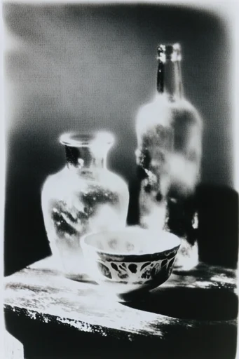 Ethereal Noir Granulation style reference image — high-contrast monochrome
