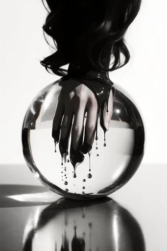 Clinical Liquid Surrealism style reference image — clinical lighting
