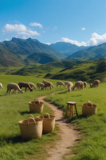 Surreal Verdant Pastoralism style reference image — verdant rolling hills
