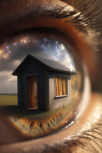 Luminescent Ocular Surrealism style reference image — cybernetic texture