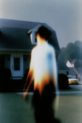 Kinetic Thermal Melancholy style reference image — cyan and amber contrast