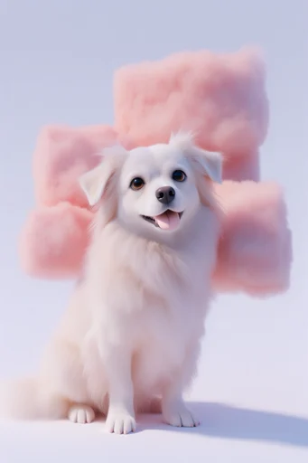 Plush Pastel Surrealism style reference image — whimsical minimalist landscape