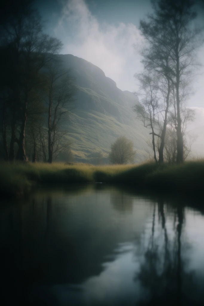 Melancholic Forest Solitude style AI image example 2