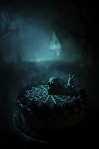 Ethereal Gothic Noir style reference image — monochromatic teal palette