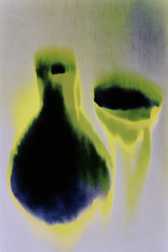 Toxic Spectral Minimalism style reference image — heavy film grain