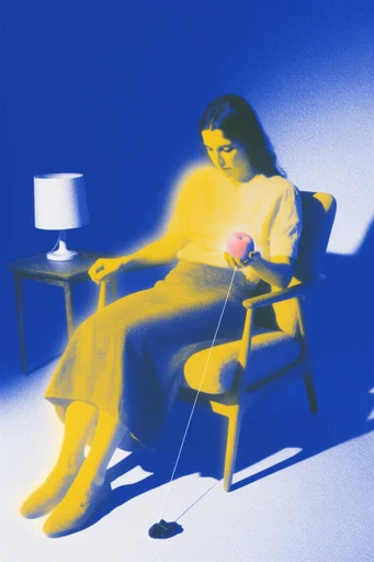 Tactile Cobalt Minimalism style reference image — cobalt blue and yellow duotone