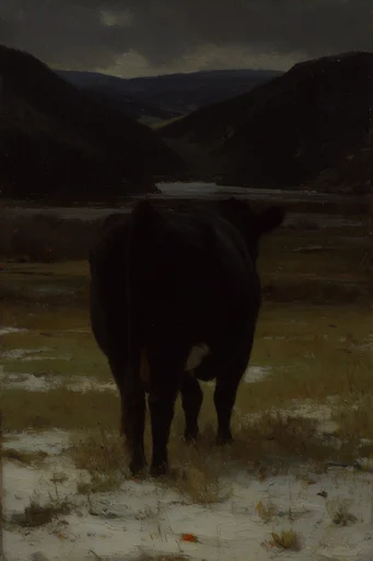 Moody Tonalist Romanticism style AI image example 3