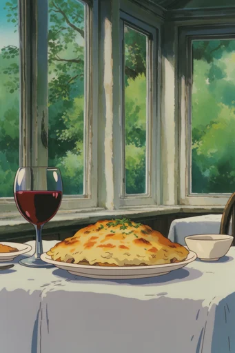 Nostalgic Pastoral Anime style reference image — hand-painted watercolor background