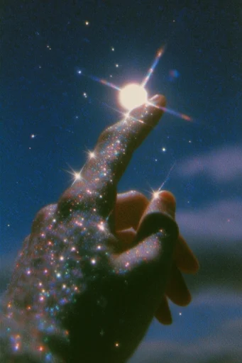 Ethereal Nocturnal Dreamscape style reference image — starburst lens flare