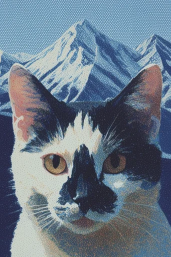 Ethereal Alpine Lithography style reference image — mid-century printmaking