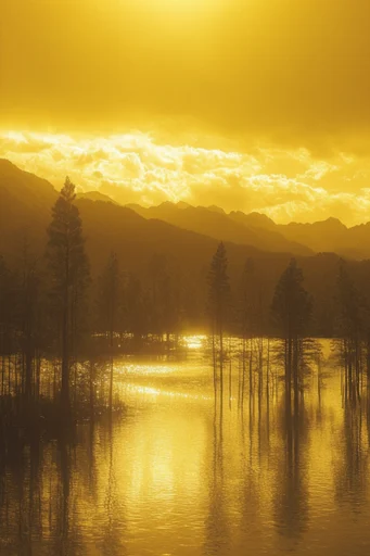 Ethereal Amber Radiance style reference image — golden hour monochromatic palette