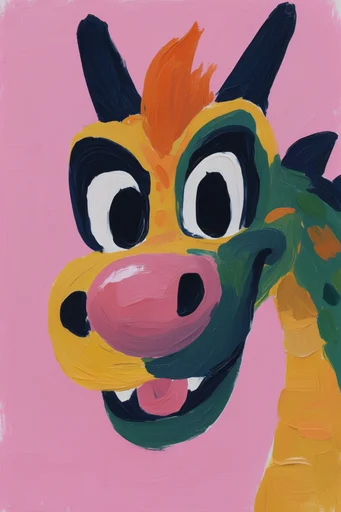 Vibrant Folk Fauvism style reference image — visible impasto brushstrokes