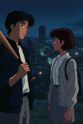 Nostalgic Nocturnal Anime style AI image example 2