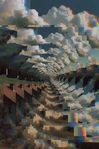 Recursive Glitch Surrealism style AI image example 4