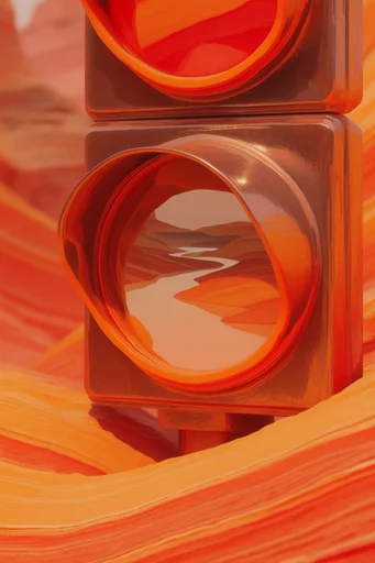Graphic Surrealist Topography style reference image — surrealist geometry