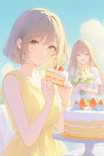 Ethereal Pastel Anime style reference image — sun-kissed lighting