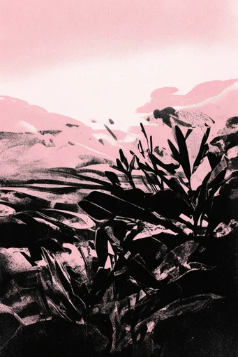 Gritty Noir Risograph style AI image example 2