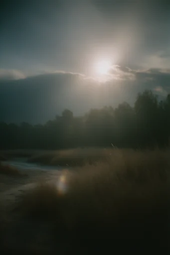 Luminous Melancholic Haze style reference image — volumetric backlighting