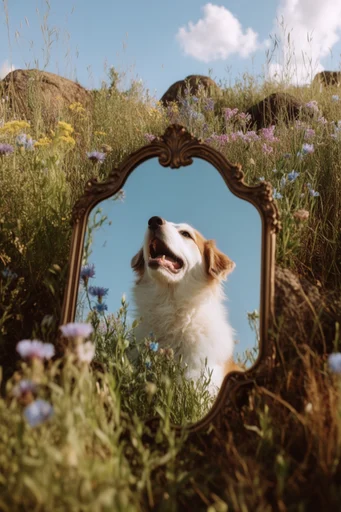 Ethereal Pastoral Surrealism style reference image — whimsical floral framing
