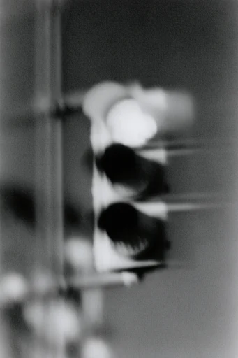 Spectral Monochrome Motion style reference image — heavy film grain