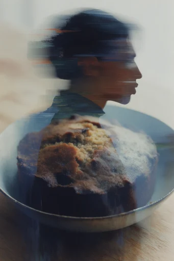Kinetic Glitch Surrealism style reference image — textured paper background