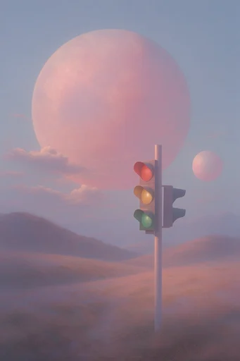 Ethereal Pastel Surrealism style reference image — geometric minimalism