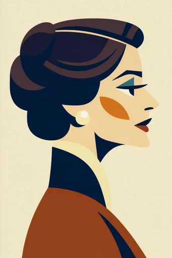 Mid-Century Graphic Minimalism style reference image — clean sharp lines
