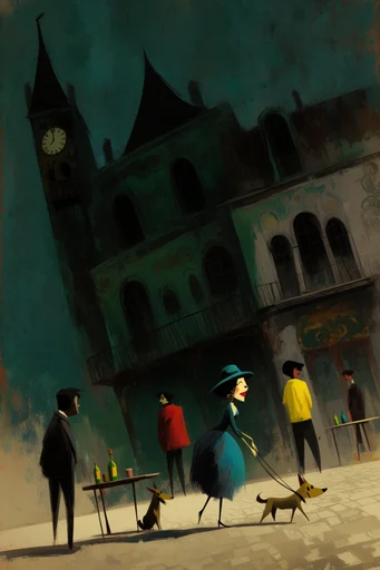 Dark Whimsical Storybook Surrealism style reference image — gothic fairytale atmosphere