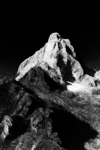 Gritty Monochromatic Noir style reference image — high-contrast black and white