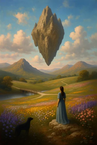 Surrealist Horizon Landscapes style reference image — magrittean surrealism