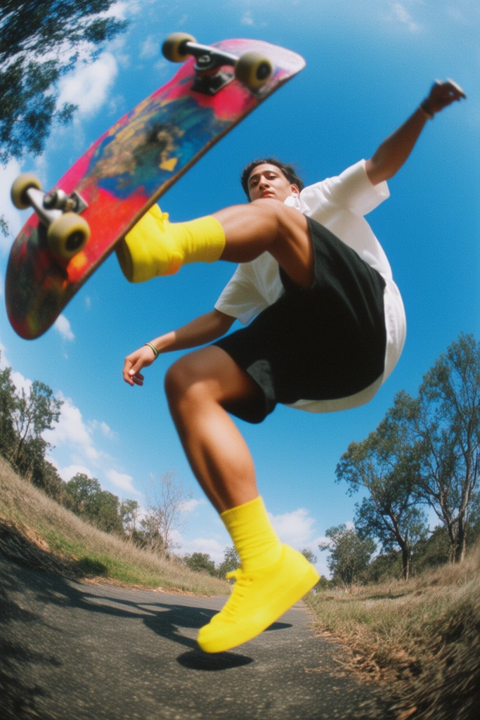 Dynamic Fisheye Streetwear style AI image example 2