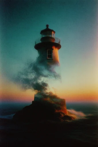 Ethereal Thermal Dreamscape style reference image — analog double exposure