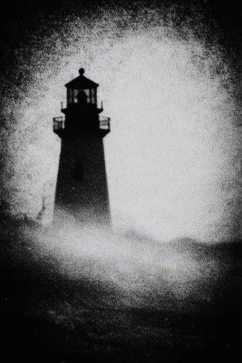 Atmospheric Monochrome Grain style reference image — dense fog atmosphere