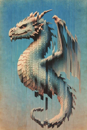 Fragmented Analog Surrealism style reference image — vintage paper texture