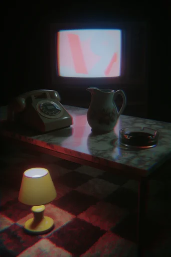 Analog CRT Glitchcore style reference image — analog VHS glitch