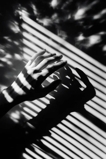 Graphic Chiaroscuro Minimalism style reference image — hard-edged shadows