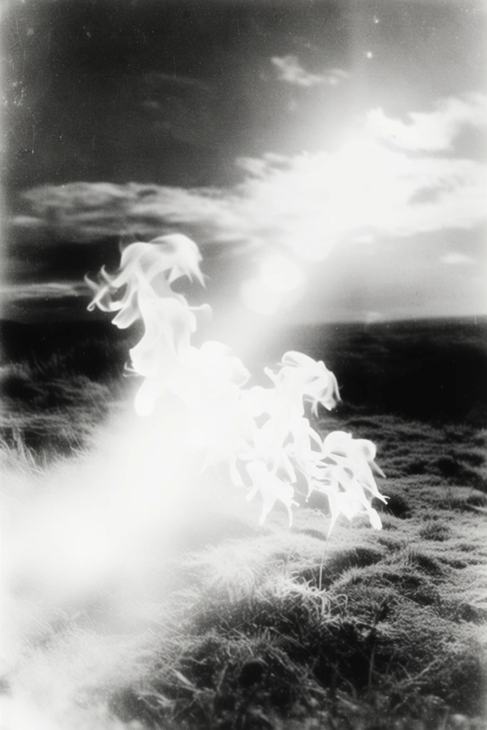 Spectral Monochrome Halation style AI image example 2