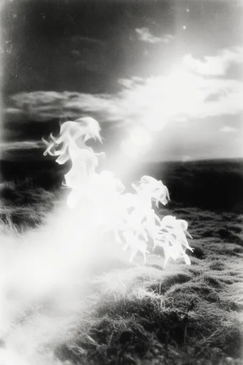 Spectral Monochrome Halation style reference image — glowing silhouette