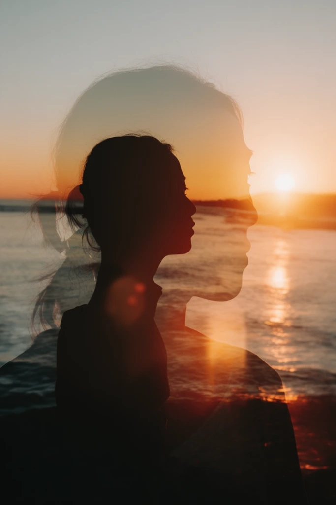 Ethereal Nostalgic Double-Exposure style AI image example 1