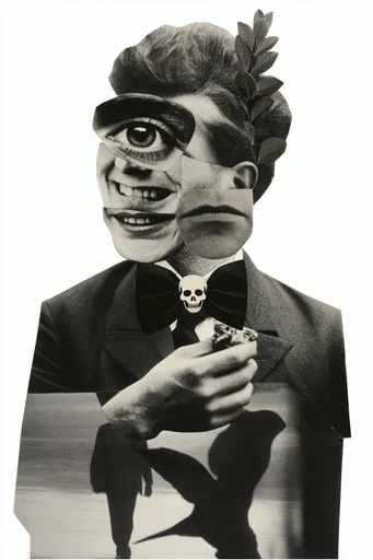 Antiquarian Surrealist Collage moodboard — generate AI images in this style