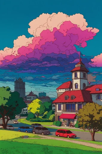 Nostalgic Surreal Dreamscape style reference image — retro anime style