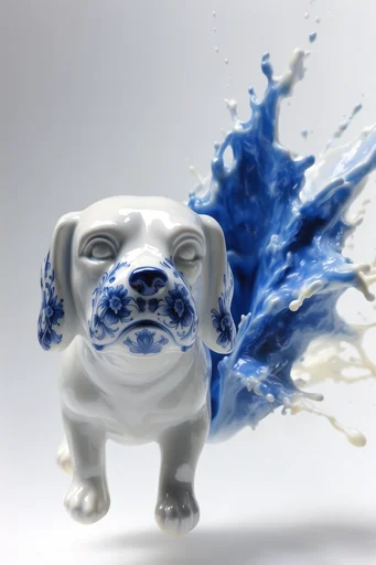 Surreal Delftware Fluidity style reference image — delftware porcelain