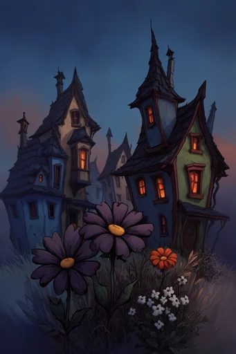 Cozy Twilight Fantasy style reference image — storybook illustration style