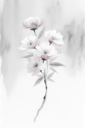 Atmospheric Ink Minimalism style reference image — fluid brushstrokes