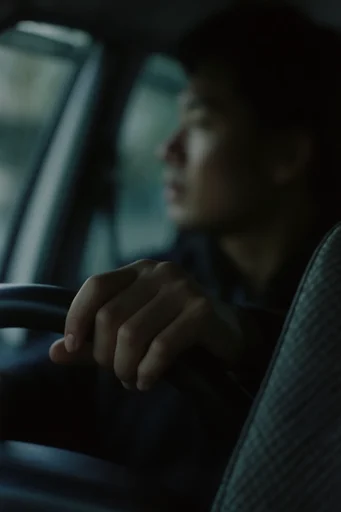 Cinematic Nocturnal Introspection style reference image — shallow depth of field