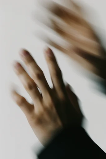 Ethereal Kinetic Minimalism style reference image — ghostly double exposure