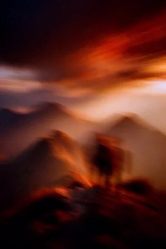Crimson Nocturnal Blur style reference image — motion blur