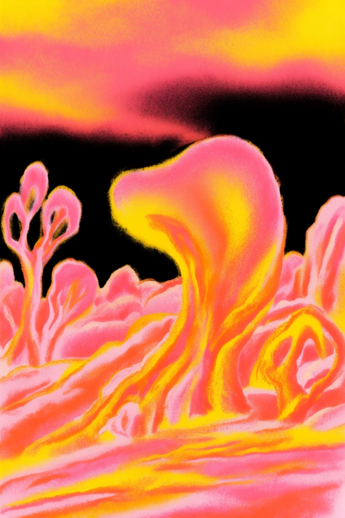 Psychedelic Thermal Grain style AI image example 2