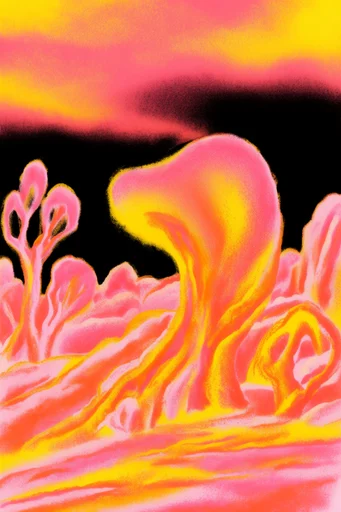 Psychedelic Thermal Grain style AI image example 2